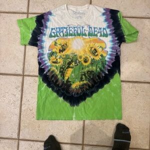 Grateful Dead and Tie-Dye T-Shirt - Green and Black